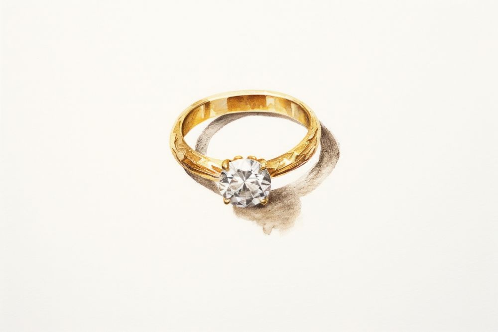 Diamond ring gold gemstone jewelry. AI generated Image by rawpixel.
