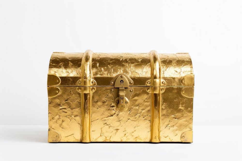 Treasure box gold container briefcase. AI generated Image by rawpixel.