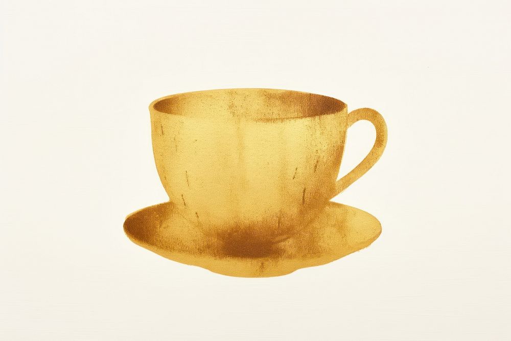Coffee cup saucer drink gold. AI generated Image by rawpixel.