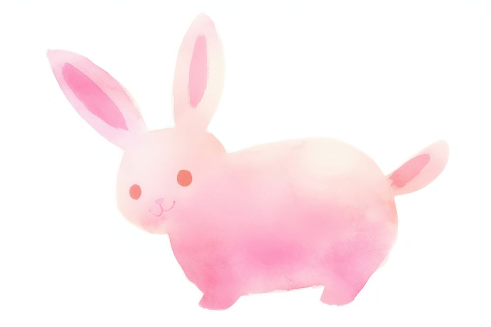 Pink rabbit rodent animal mammal. AI generated Image by rawpixel.