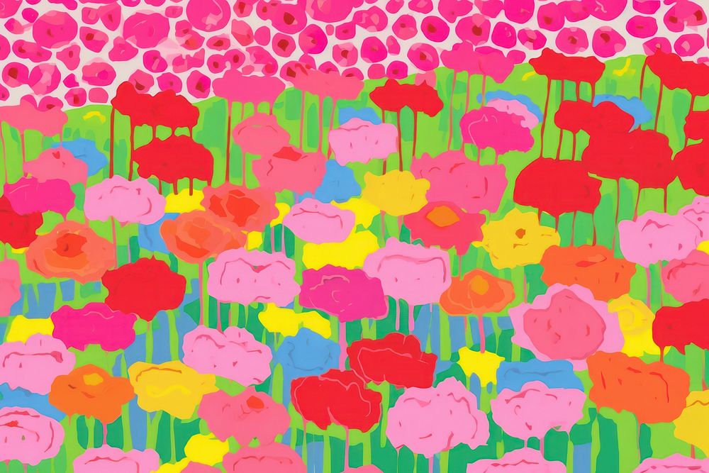 Flower field backgrounds pattern petal. AI generated Image by rawpixel.