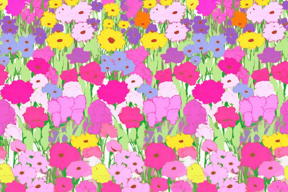 Flower field backgrounds outdoors pattern. AI generated Image by rawpixel.