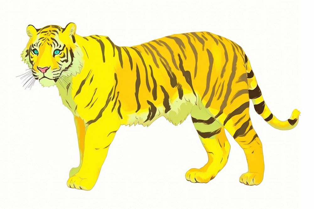 Yellow tiger wildlife animal mammal. AI generated Image by rawpixel.