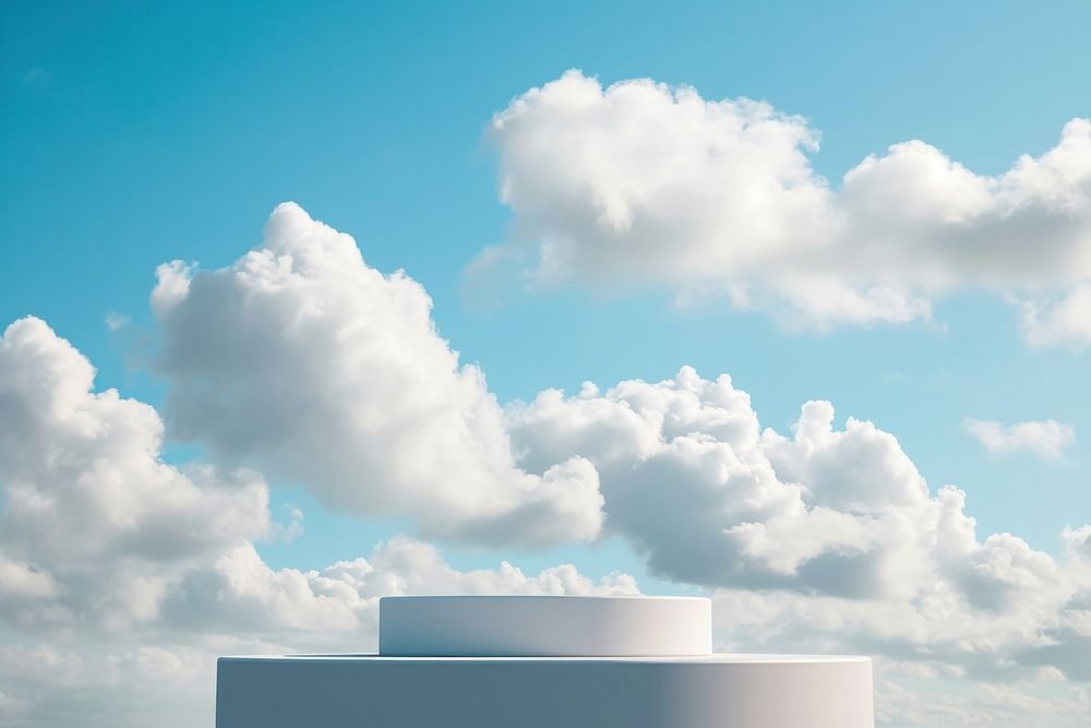 Product podium backdrop cloud outdoors horizon.