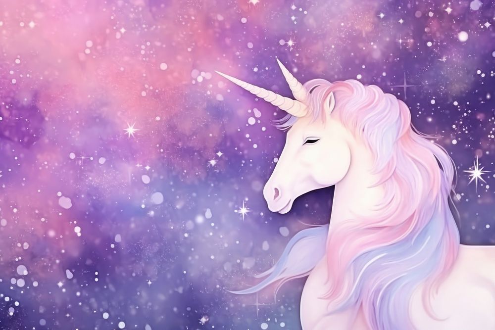 Purple unicorn background backgrounds cartoon galaxy.