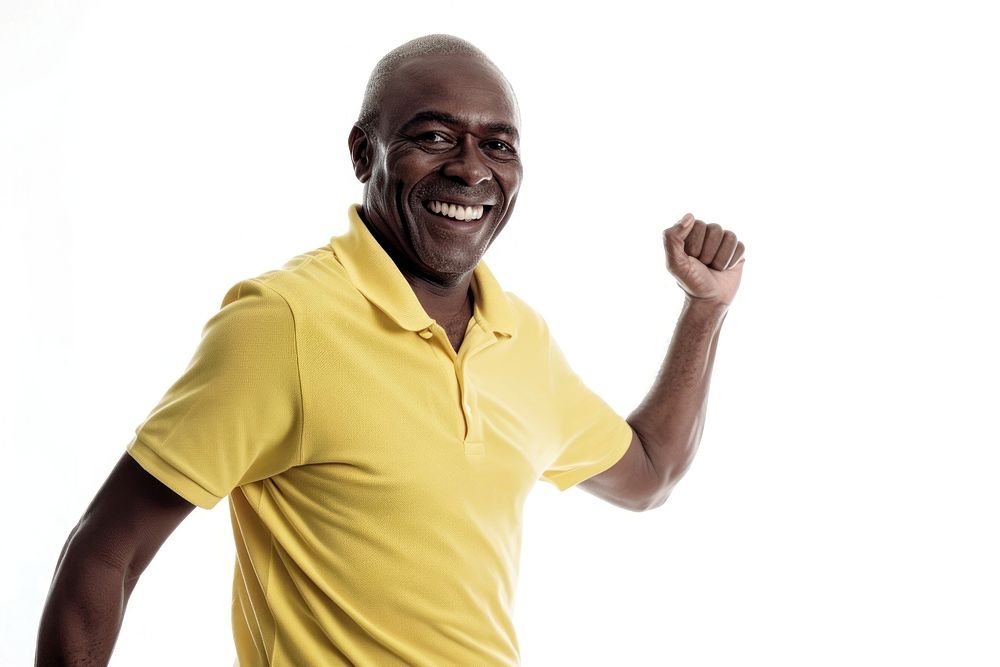 Native african mid-age man dancing laughing portrait smile. AI generated Image by rawpixel.