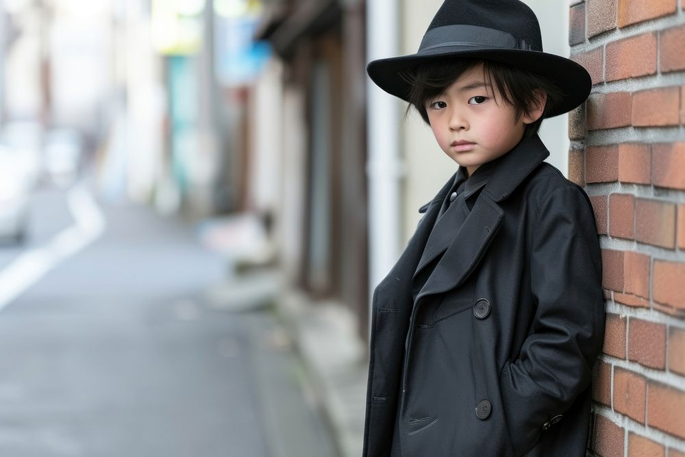 Japanese kid Detective overcoat portrait jacket.