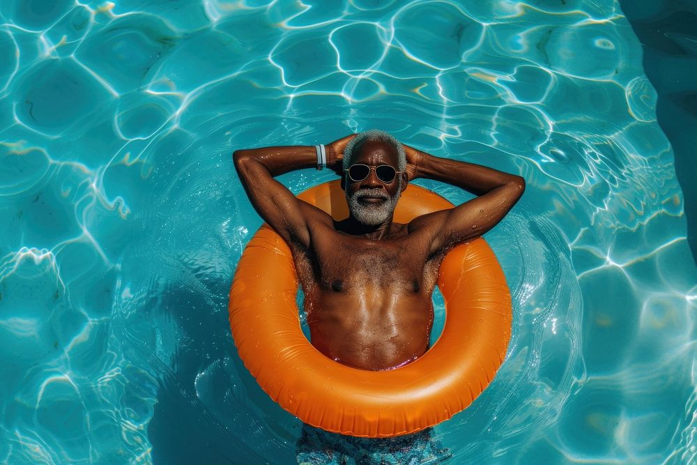 South african man summer sunbathing recreation.