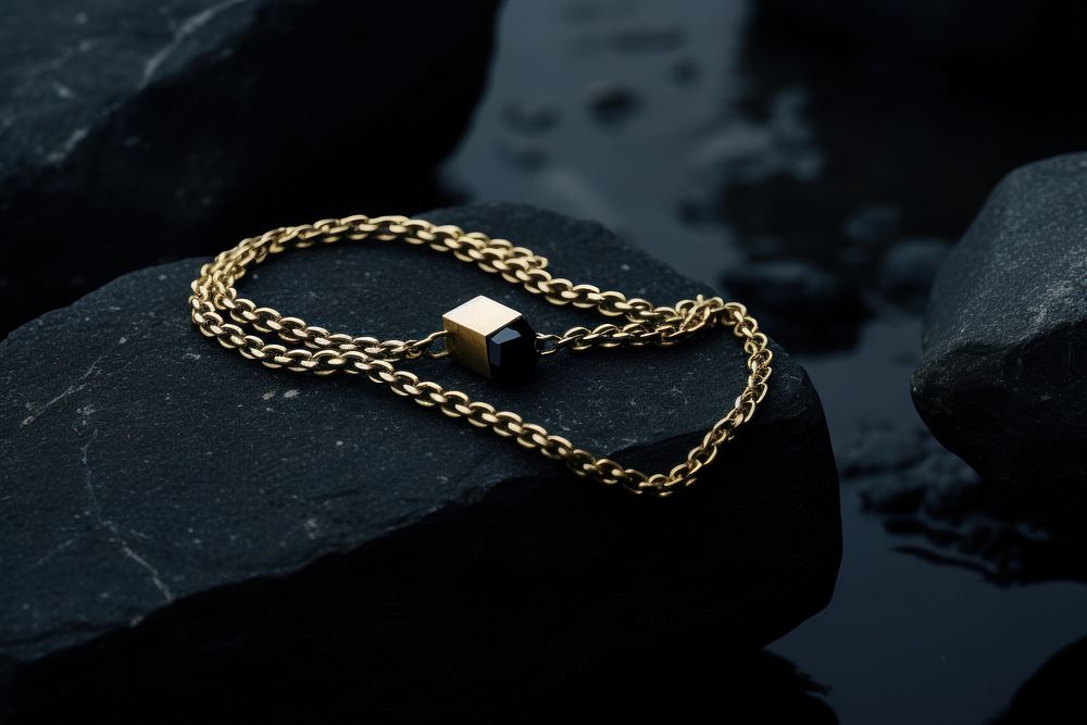 Gold chain necklace bracelet jewelry. AI generated Image by rawpixel.