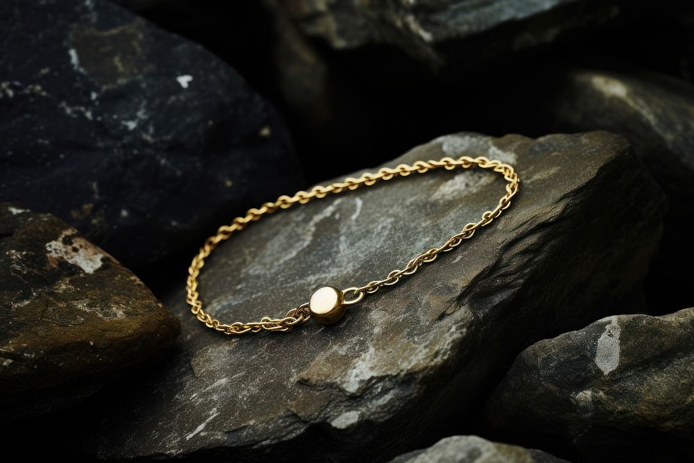 Gold chain bracelet jewelry diamond. AI generated Image by rawpixel.