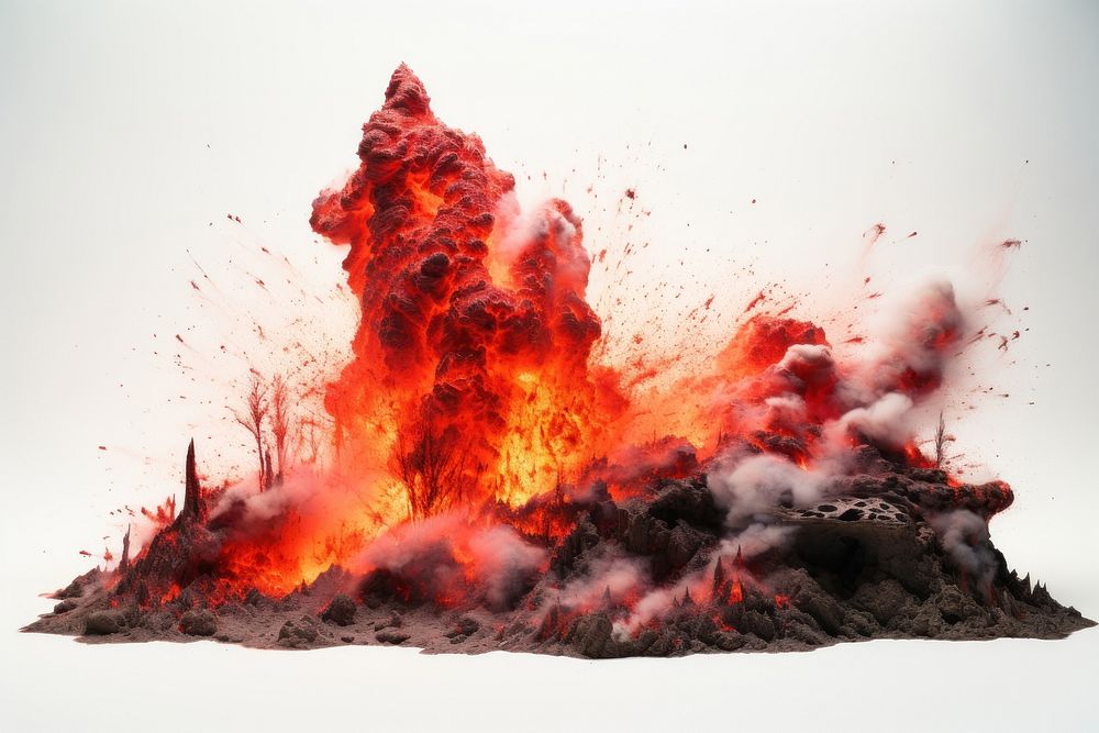 Volcanic explosion lava outdoors eruption.