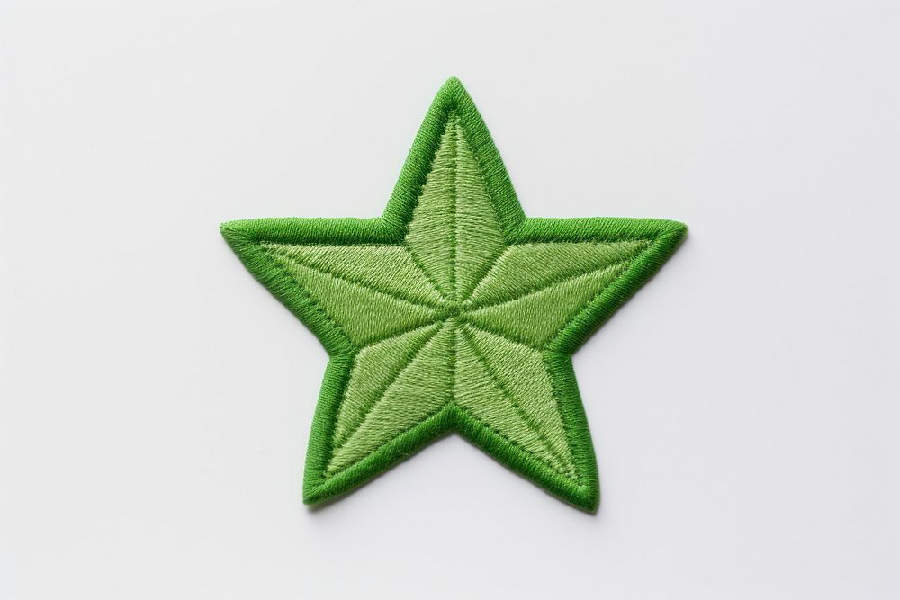Round cute star icon in embroidery style symbol echinoderm medicine.