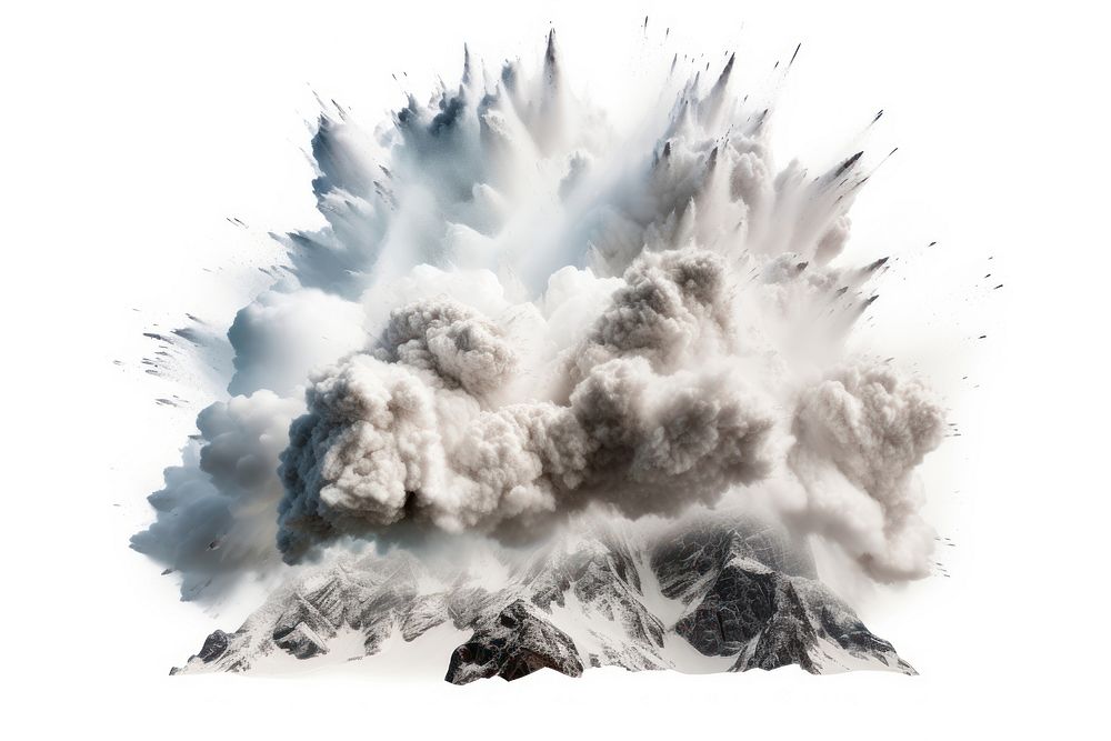Controlled avalanche explosion mountain outdoors nature.
