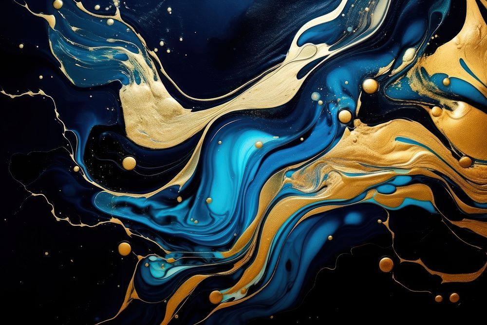 Blue and gold backgrounds abstract painting. AI generated Image by rawpixel.