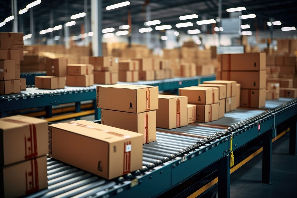 Boxes making their way conveyor | Free Photo - rawpixel