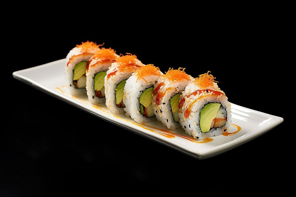California roll food sushi plate. AI generated Image by rawpixel.