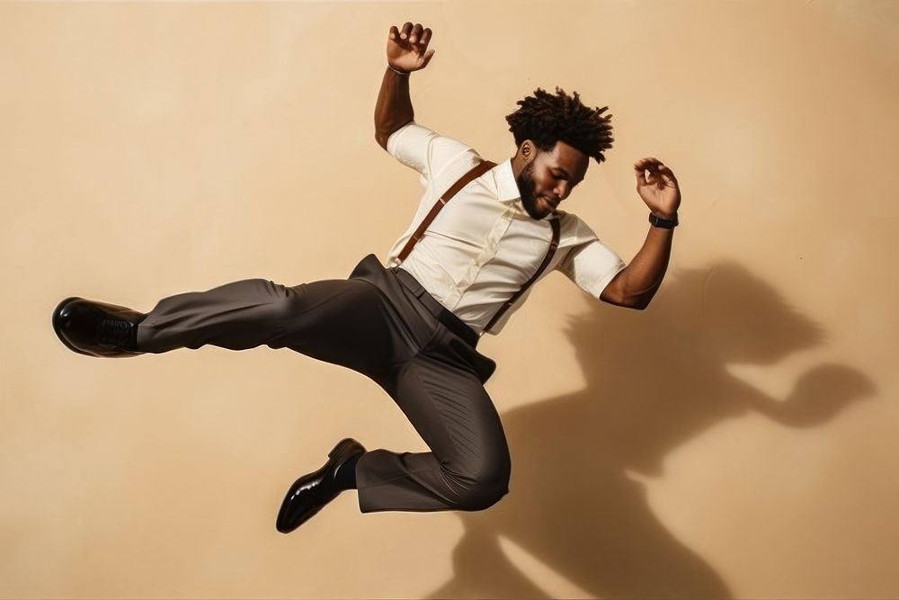 Black man jumping dancing adult. AI generated Image by rawpixel.