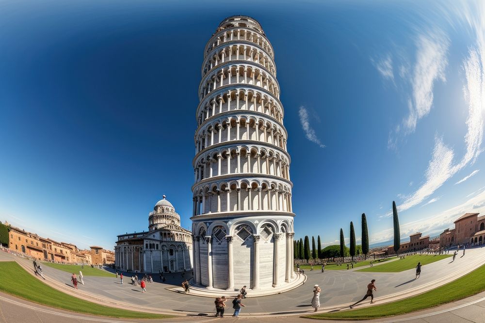 Tower of pisa architecture building landmark. AI generated Image by rawpixel.