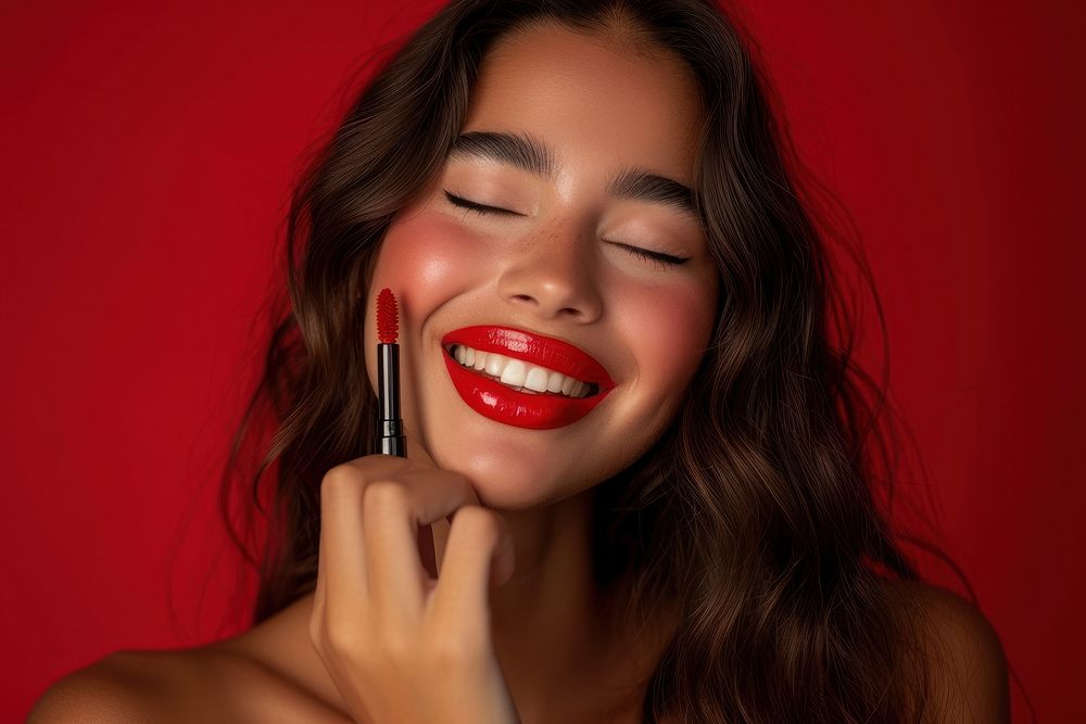 A latina Mexican model lipstick smile cosmetics.