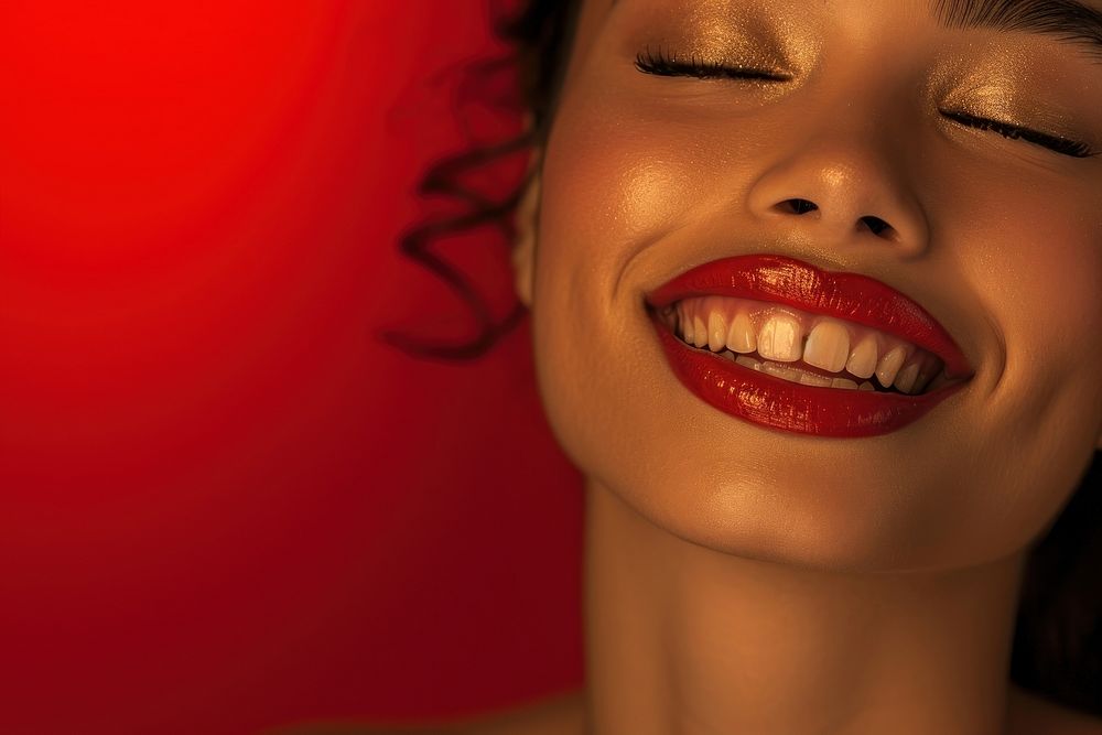The latina brazilian woman skin teeth smile.