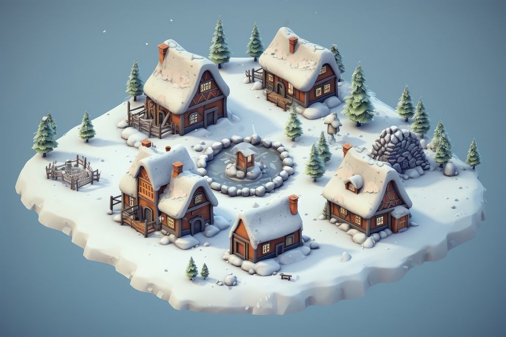 Village in winter architecture building outdoors.