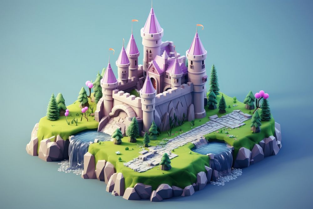 Fairy castle architecture outdoors purple.