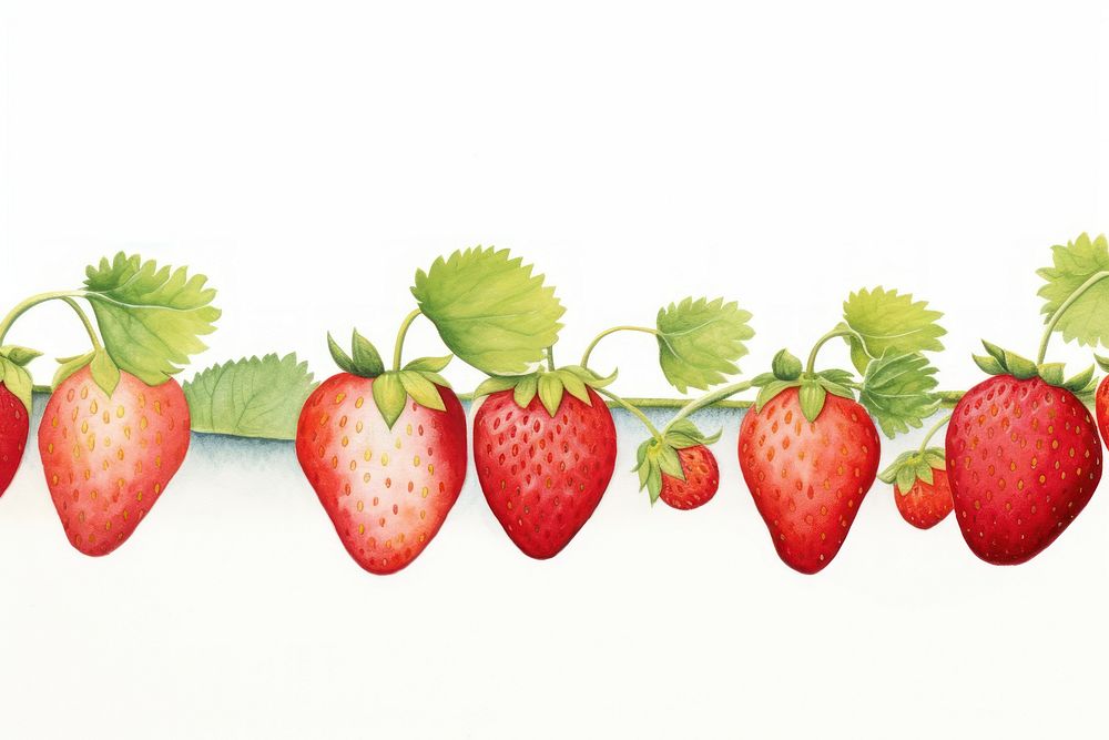 Strawberries border strawberry fruit plant.