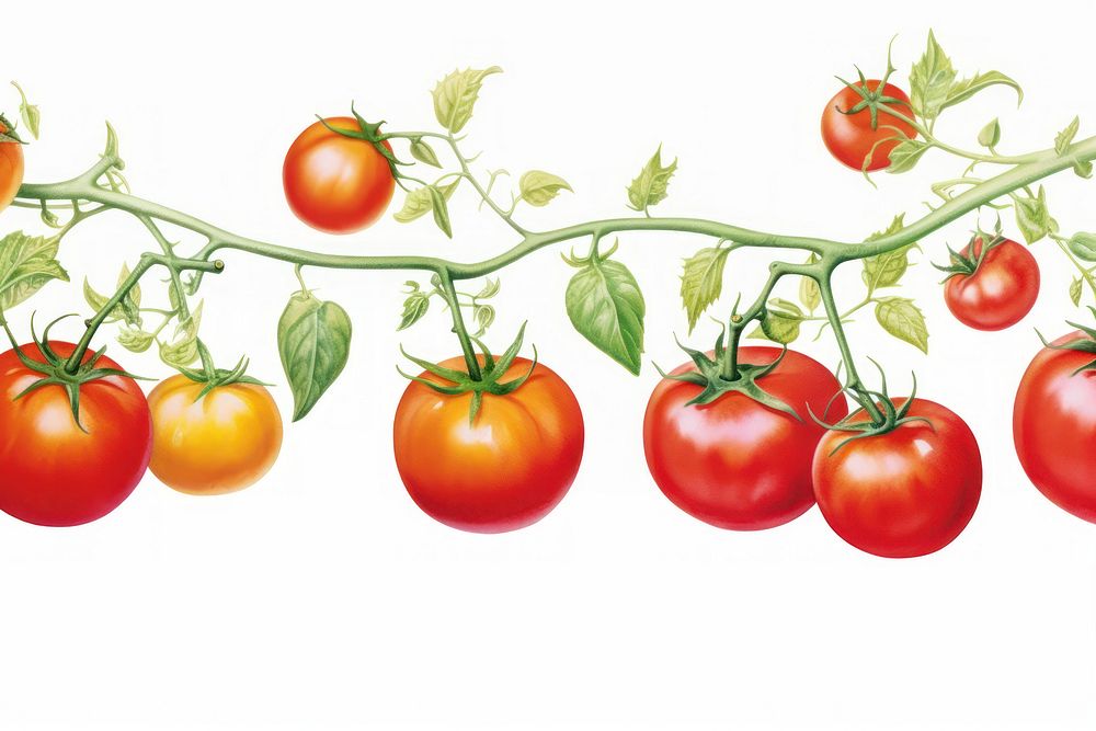 Tomatos border vegetable fruit plant.