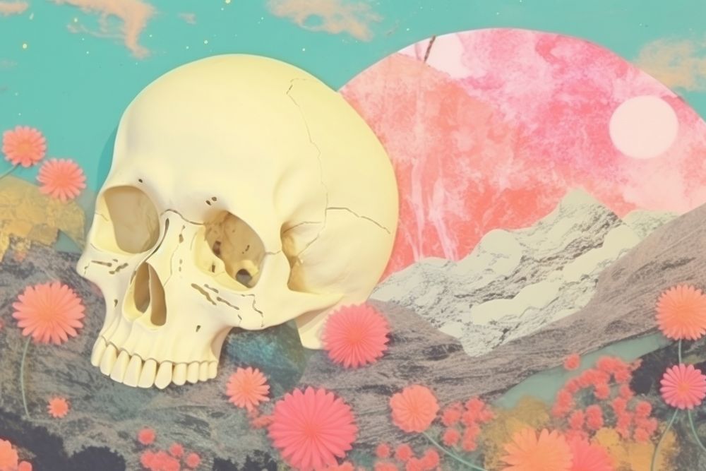 The skull painting flower person.
