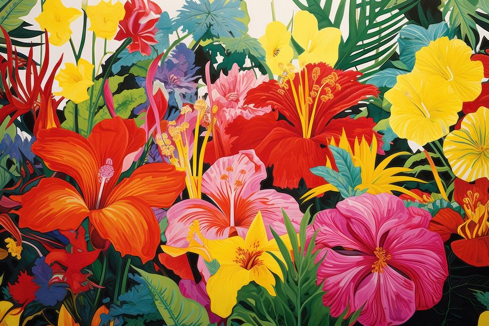 Tropical art backgrounds painting. AI generated Image by rawpixel.