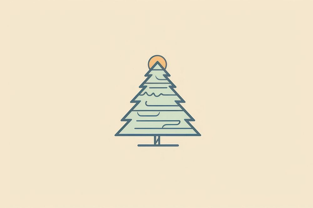 Christmas tree christmas line logo.