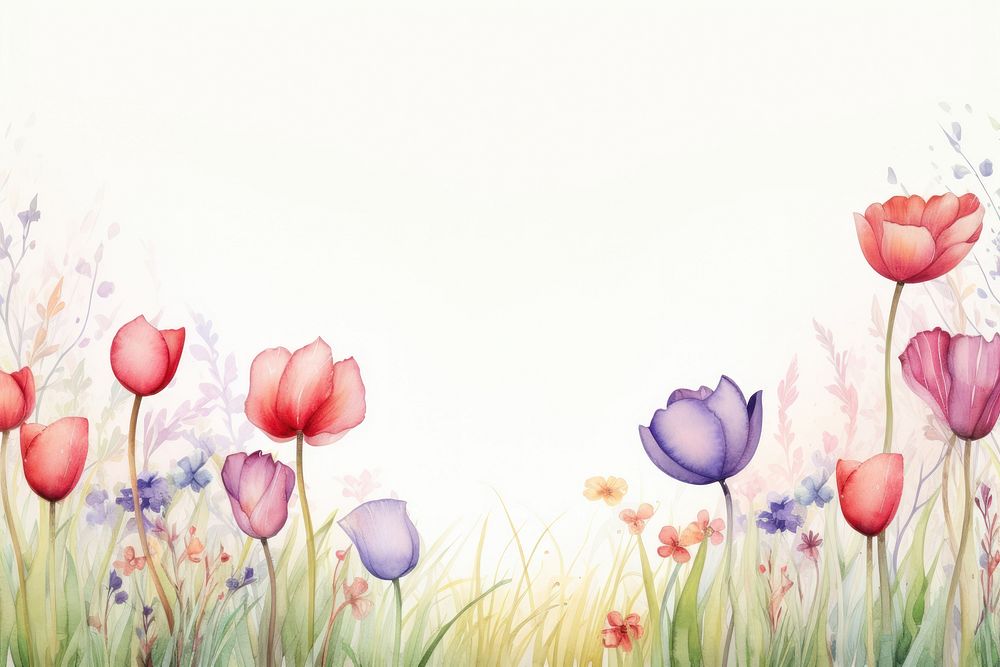 Spring flower border backgrounds outdoors nature.