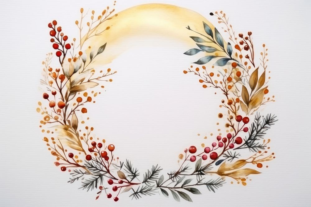 Christmas card frame gold Metallic painting pattern art.