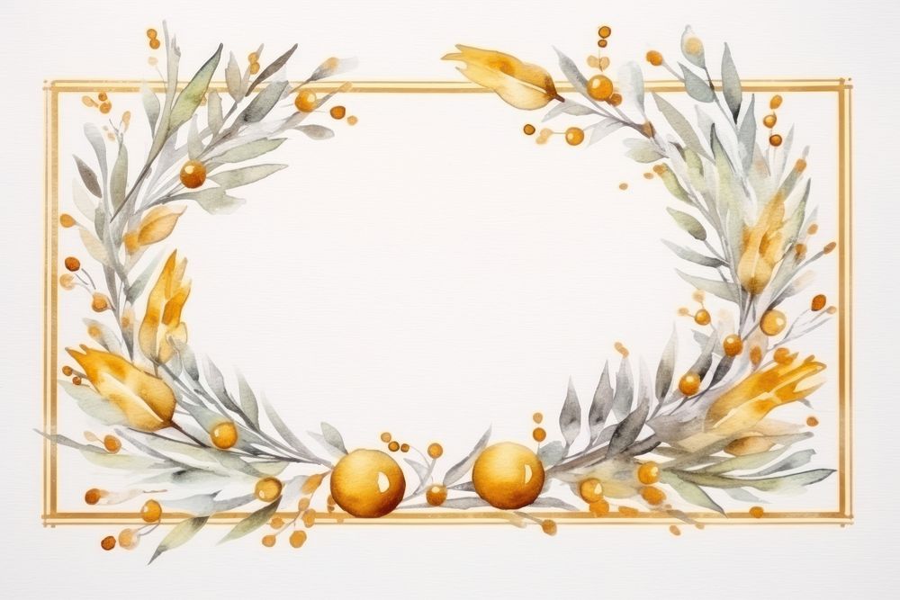 Christmas card frame gold Metallic painting pattern celebration.