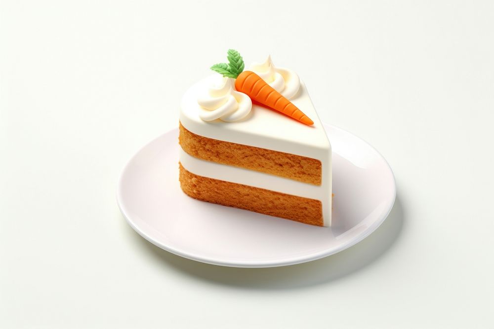 Carrot cake dessert icing cream.