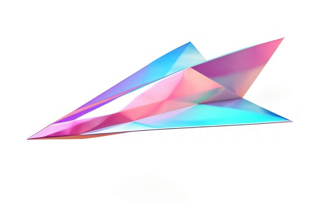 Paper plane origami white background abstract.