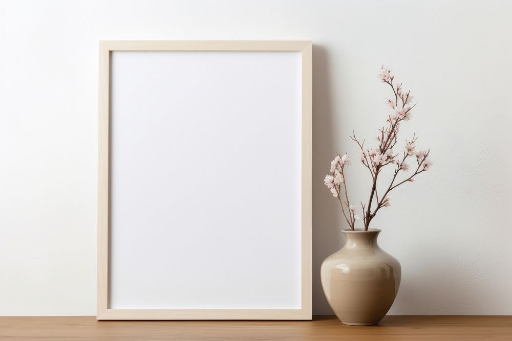 White picture frame in chinese style flower wall decoration.