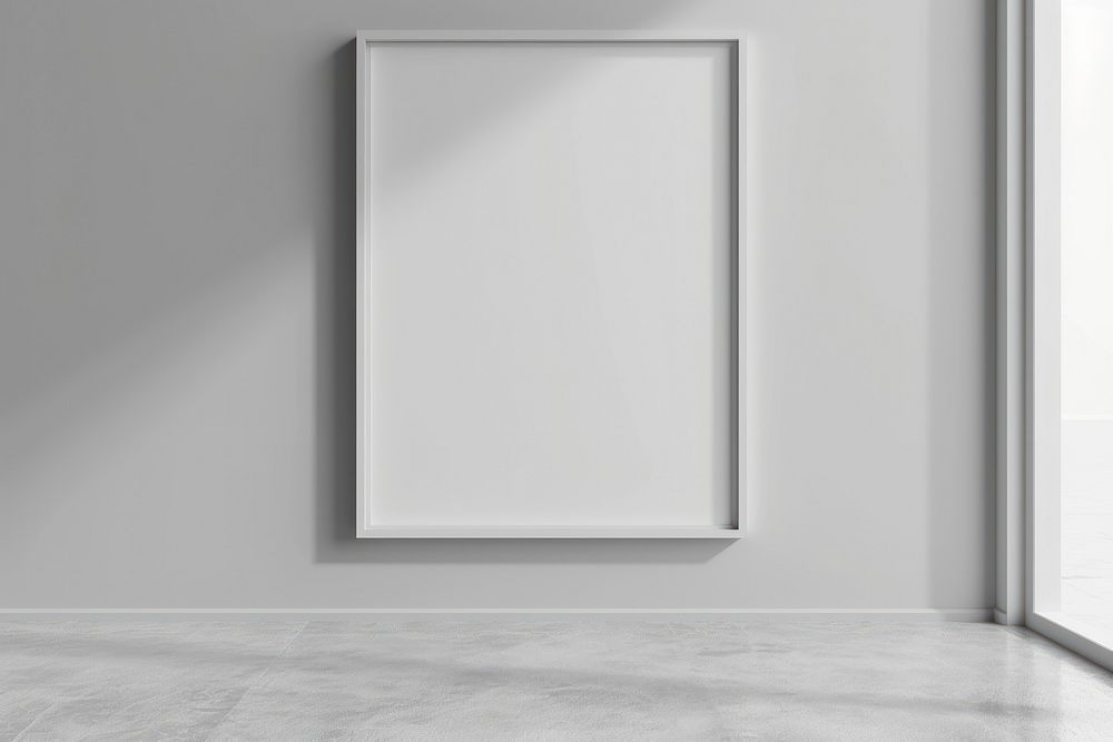 Picture frame in minimal style white wall architecture.