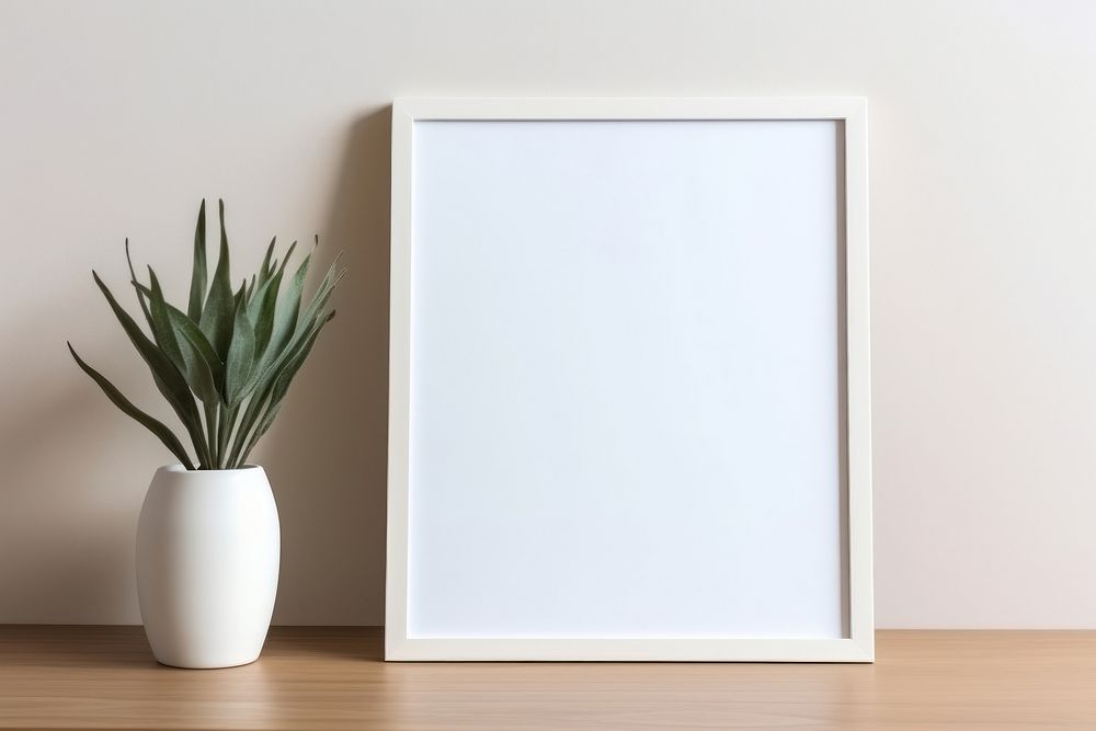 Picture frame in minimal style white wall decoration.