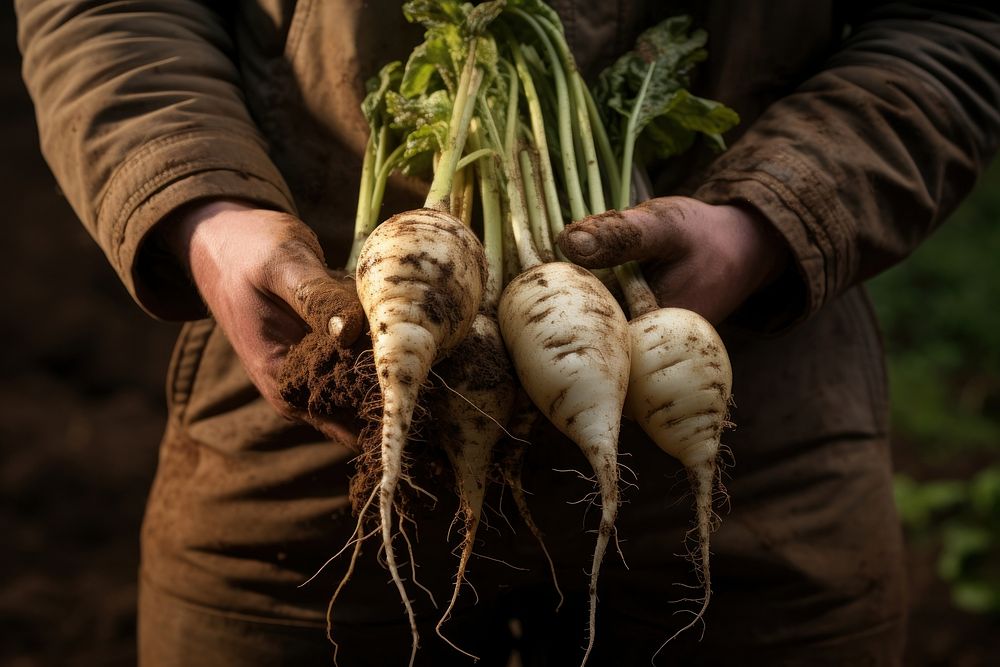Holding radish farmer plant. AI generated Image by rawpixel.