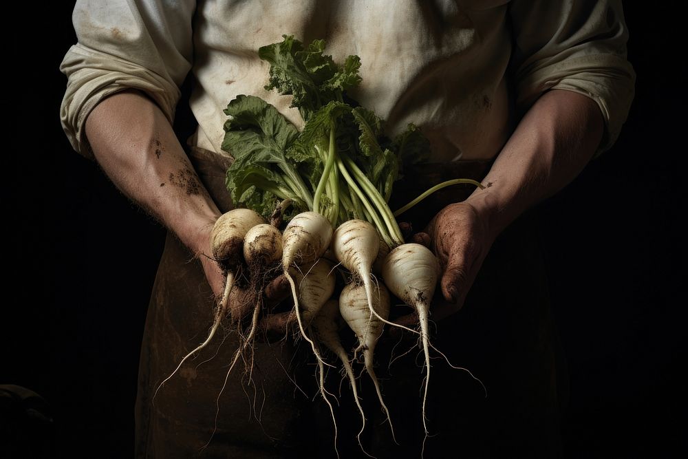 Vegetable holding radish farmer. AI generated Image by rawpixel.