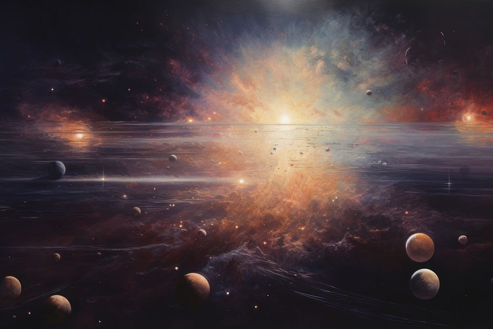 Galaxy space astronomy universe painting.