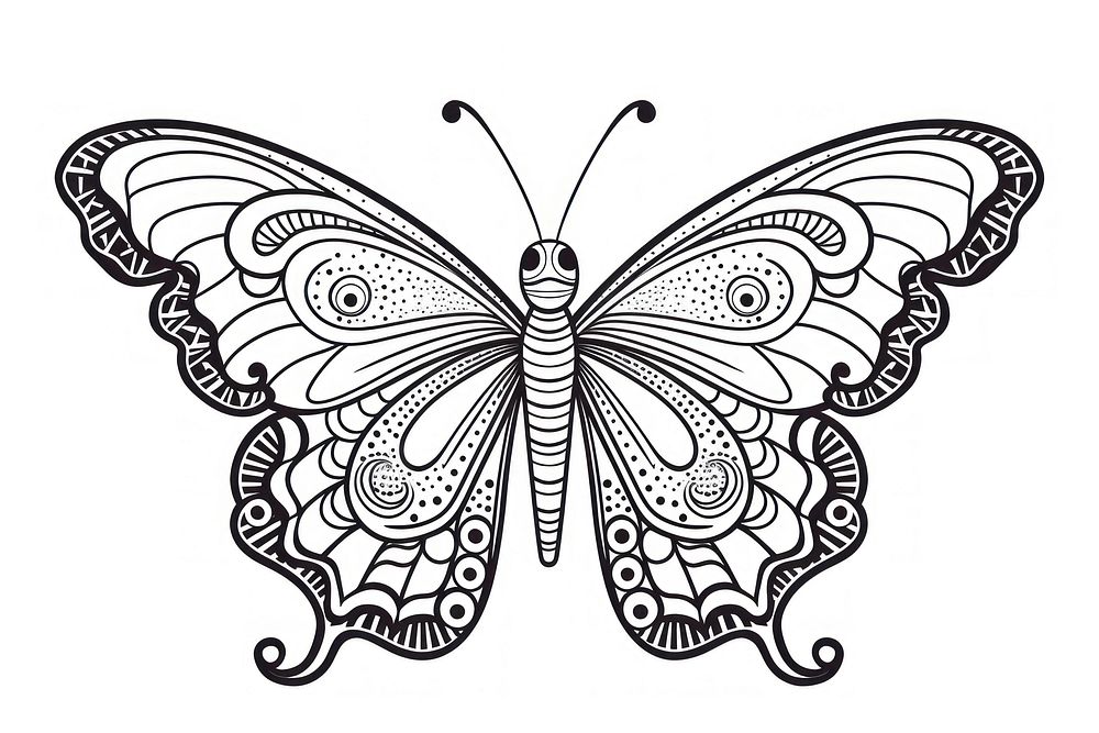 Butterfly sketch pattern drawing. AI generated Image by rawpixel.