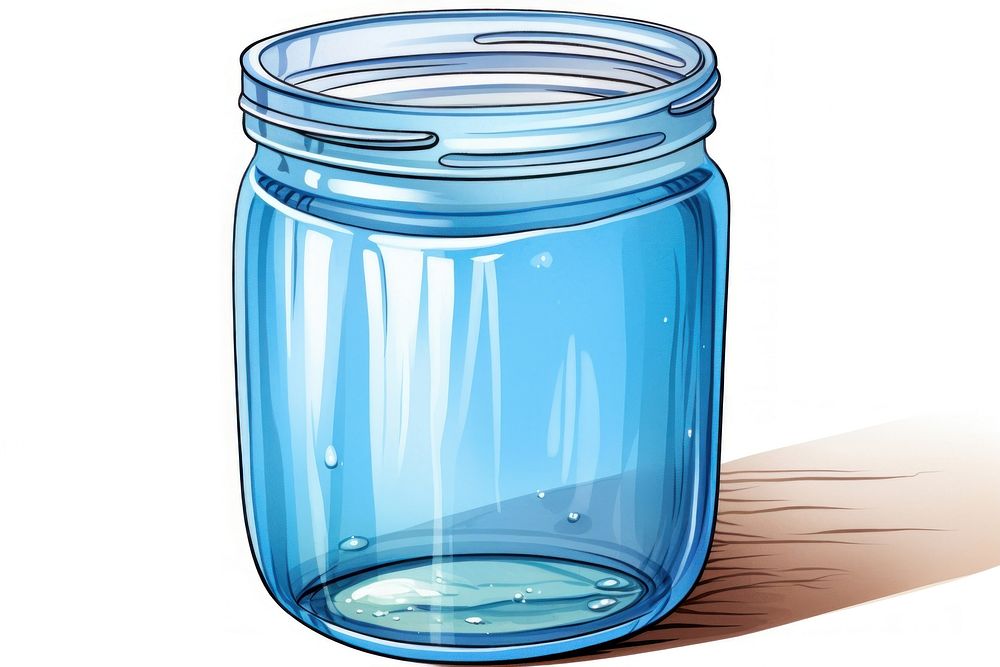 Empty glass jar bottle white background transparent.