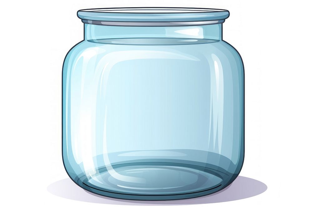 Empty glass jar vase white background transparent.