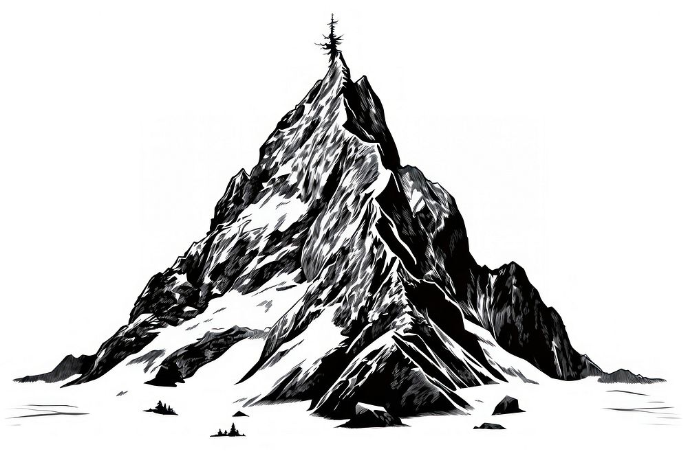 Mountain drawing outdoors sketch.