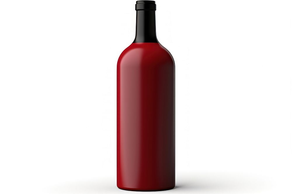 Wine bottle glass drink white background.