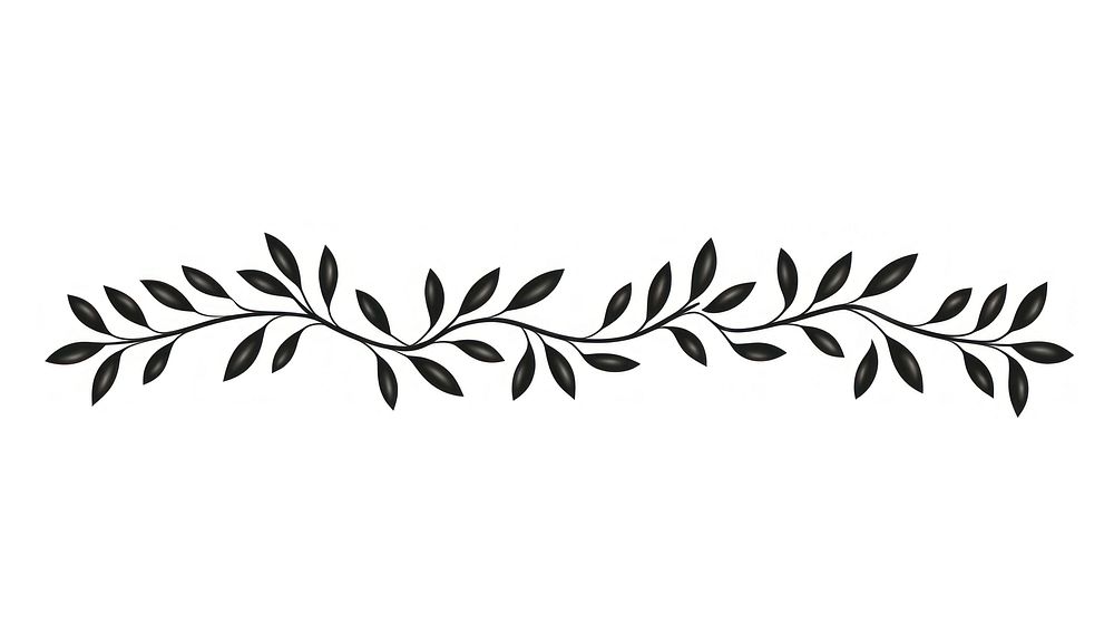 Leaves pattern white background calligraphy. AI generated Image by rawpixel.