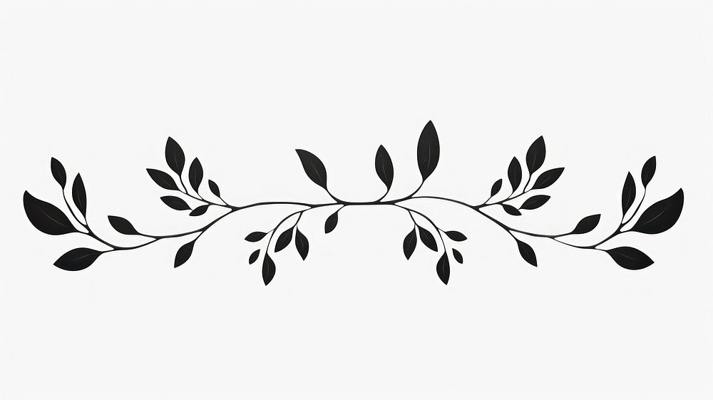Leaves pattern calligraphy creativity. AI generated Image by rawpixel.