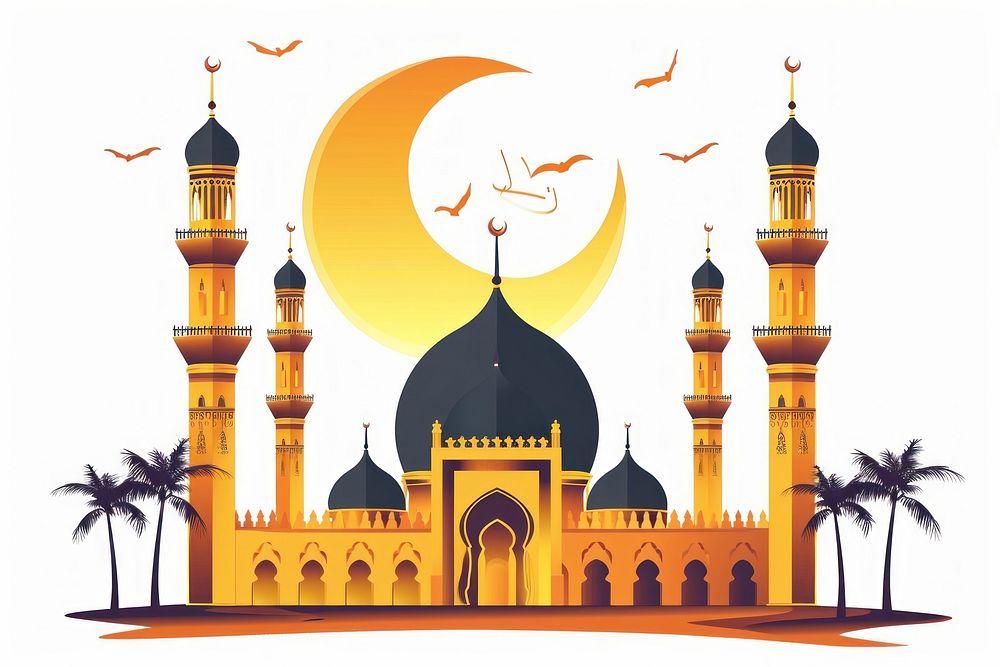 Illustration of ramadan architecture building dome.